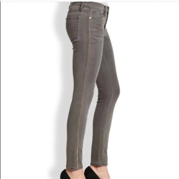 Frame Thatcher Gray Zipper Trim Skinny Jeans size 26 - Picture 2 of 12